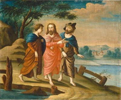 Cristo en el Camino a Emaús de American 18th Century
