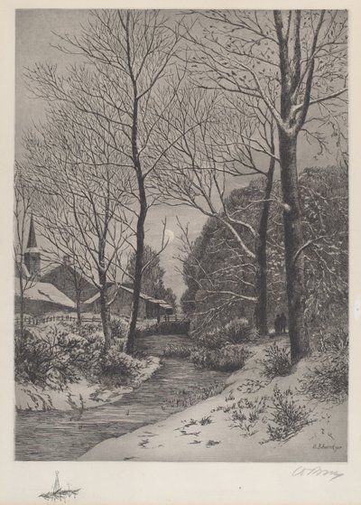 Paseo nocturno en invierno de American 19th Century