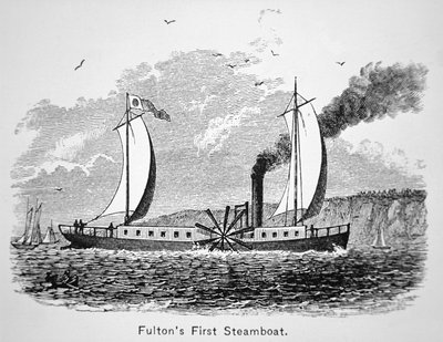 El primer barco de vapor de Robert Fulton, el 