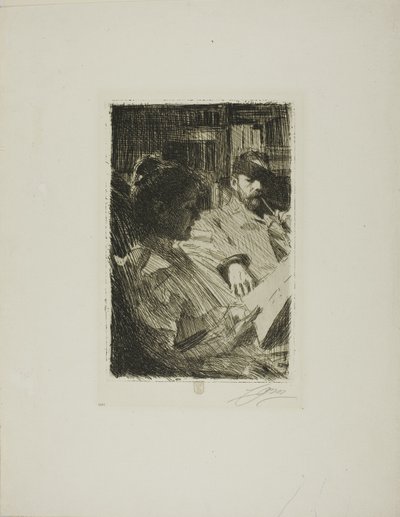 Leyendo (Sr. y Sra. Ch. Deering) de Anders Leonard Zorn