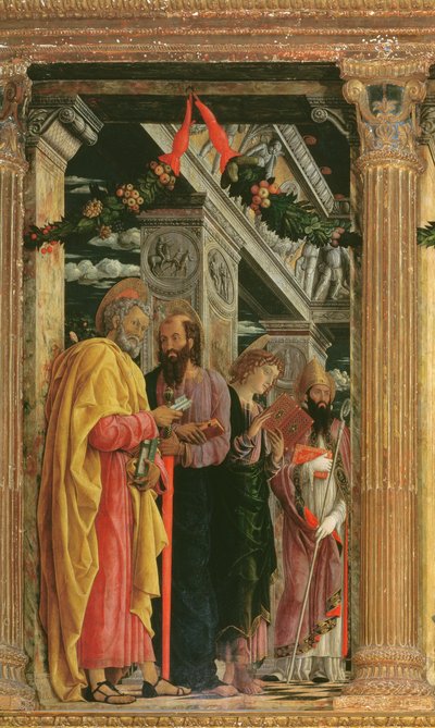 (detalle) del Retablo de San Zeno, 1456-60 de Andrea Mantegna