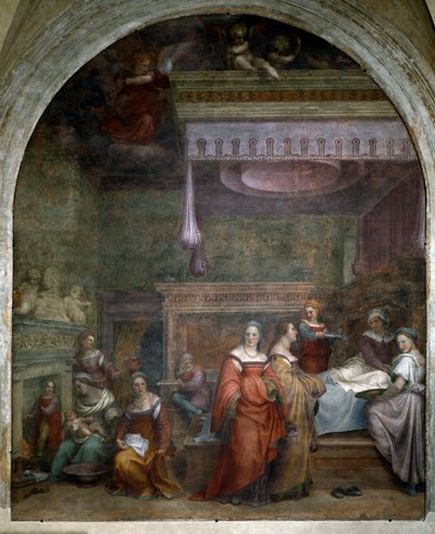 La Natividad de María (fresco) de Andrea del Sarto