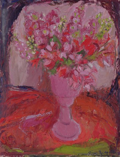 Flores rosas, c.1948 (óleo sobre tabla) de Anne Redpath