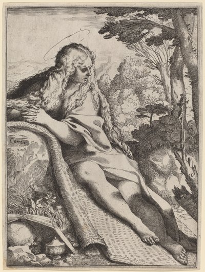 María Magdalena en el desierto de Annibale Carracci