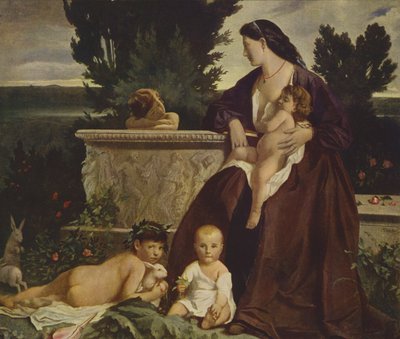 La felicidad de la madre (pintura al óleo) de Anselm Feuerbach