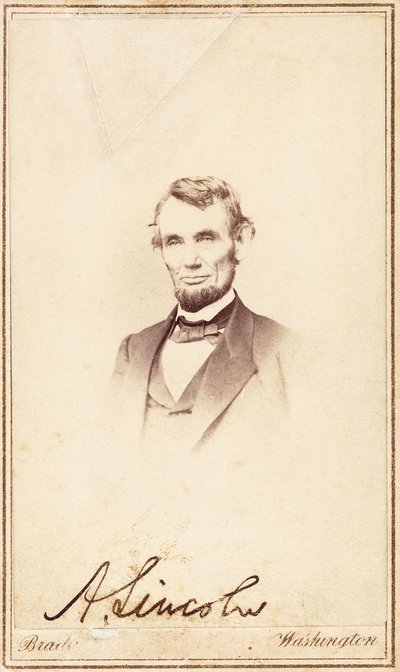 Abraham Lincoln, carte-de-visite firmada, 1864 de Anthony Berger