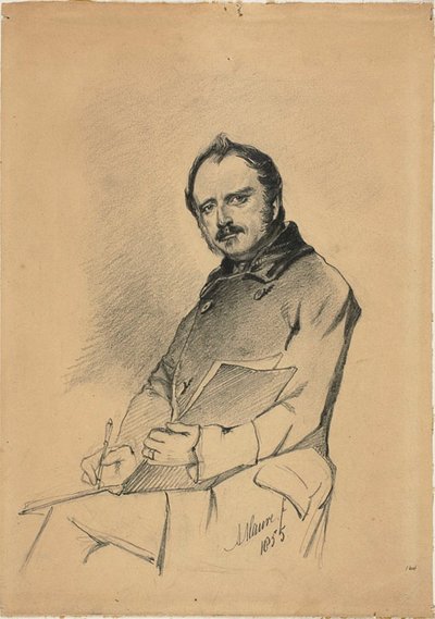 Retrato de un hombre escribiendo de Anton Mauve