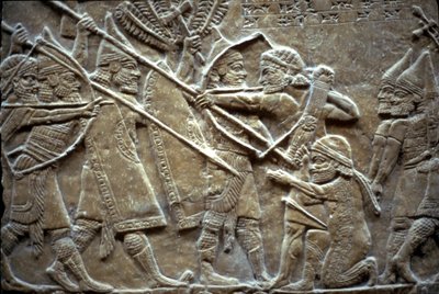 Asurbanipal en la Batalla de Til-Tuba, 650-620 a.C. de Assyrian