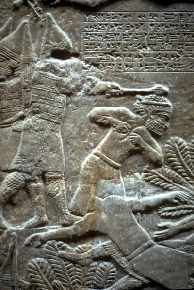 Asurbanipal en la Batalla de Til-Tuba, 650-620 a.C. de Assyrian