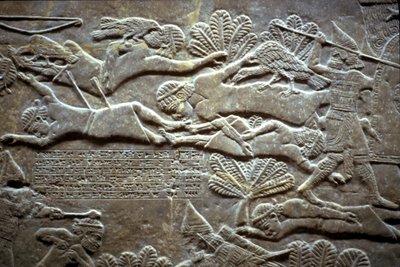 Asurbanipal en la Batalla de Til-Tuba, 650-620 a.C. de Assyrian