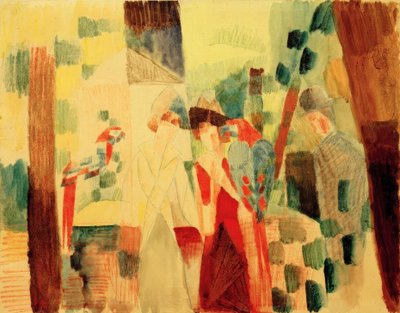 Hombre y mujer con los loros de August Macke