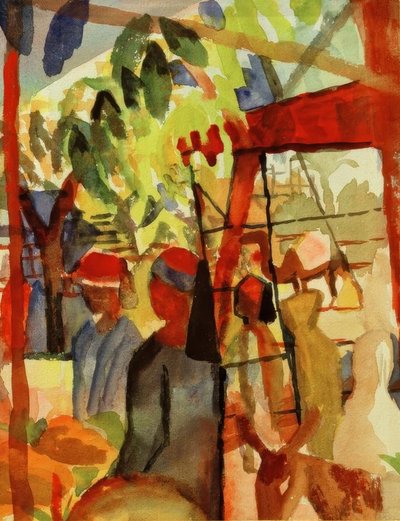 Vida en el mercado de August Macke