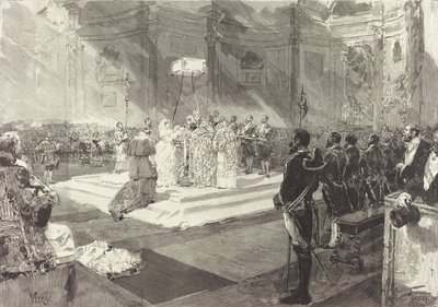 Bautismo real en la Corte de España, 1882 de Auguste Lepere