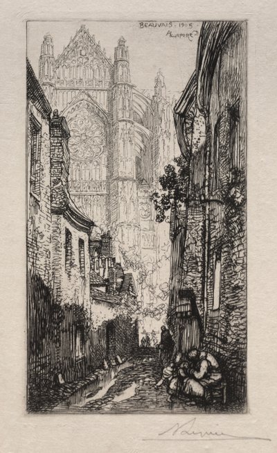 Calle estrecha, Beauvais (Une Ruelle, Beauvais) de Auguste Louis Lepère