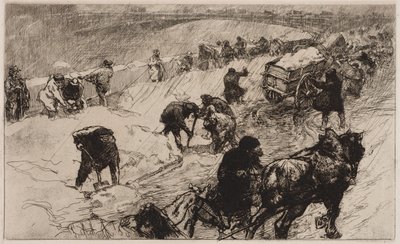 Pelea de bolas de nieve: Quai aux Fleurs, 1890 de Auguste Louis Lepère