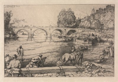 El abrevadero en Marie Bridge de Auguste Louis Lepère