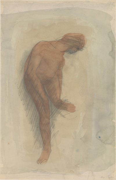 Figura femenina desnuda sosteniendo el pie izquierdo, 1900-1912 de Auguste Rodin