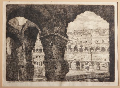 Roma, los Arcos del Coliseo (grabado sobre papel) de Augusto Baracchi