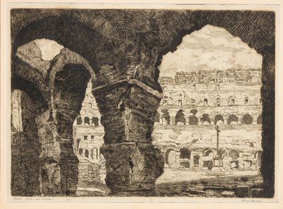 Los arcos del Coliseo (aguafuerte) de Augusto Baracchi