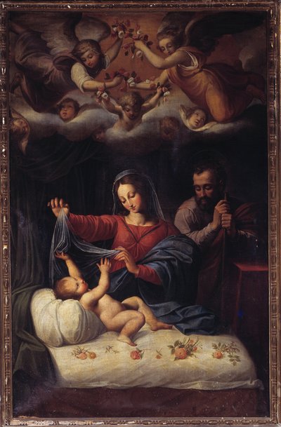 Virgen con rosas (óleo sobre lienzo) de Avanzino Nucci