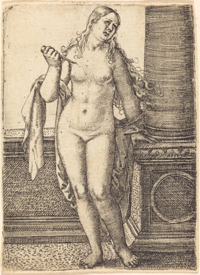 Lucrecia de pie junto a una columna de Barthel Beham