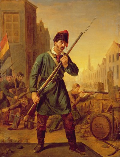 Soldado de la Revolución Belga en 1830 de Belgian School