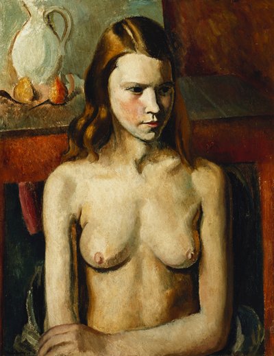 Chica desnuda sentada de Bernard Meninsky