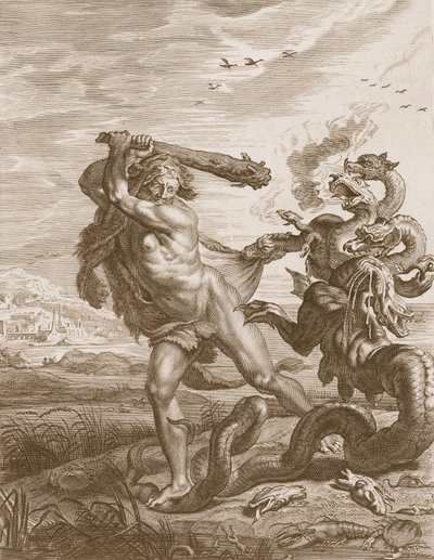 Hércules lucha contra la Hidra de Lerna, 1731 de Bernard Picart