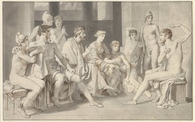 Odiseo en Alkinoos cuenta su vida de Christoffer Wilhelm Eckersberg