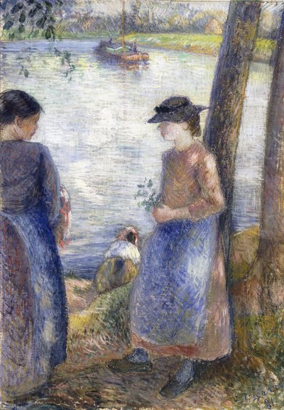 Junto al agua, 1881 de Camille Jacob Pissarro