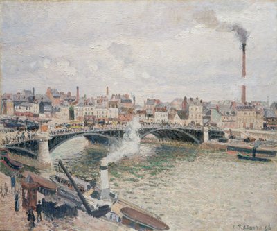 Mañana, un día nublado, Rouen, 1896 de Camille Jacob Pissarro