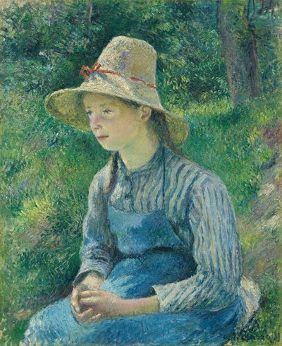 Campesina con Sombrero de Paja de Camille Pissarro