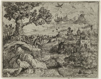 Paisaje con cielo nublado de Camillo Berlinghieri