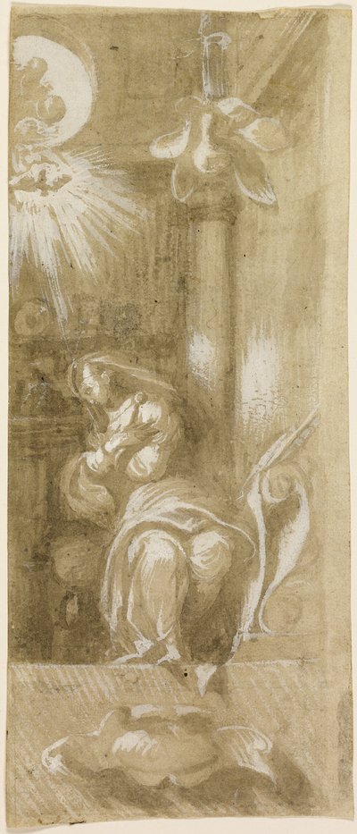 Estudio para la Virgen Anunciada de Camillo Boccaccino