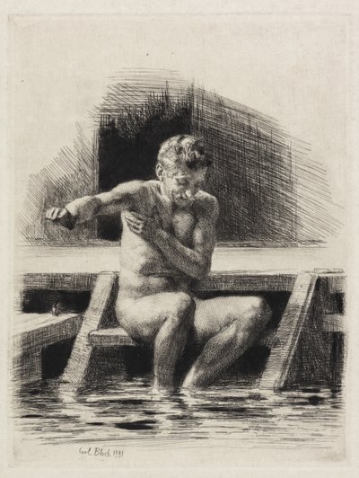 El hombre bañándose de Carl Bloch