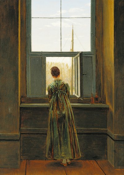 Mujer en una ventana, 1822 de Caspar David Friedrich