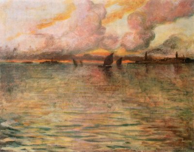 Paisaje marino con vista distante de Venecia, 1896 de Charles Cottet