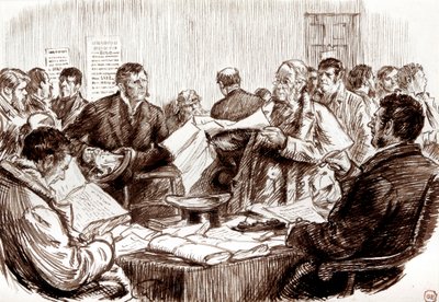 Escena en un tribunal de tierras irlandés de Charles Keene