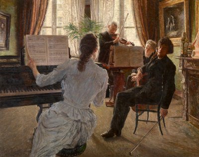 El cuarteto (óleo sobre tabla) de Charles Mertens