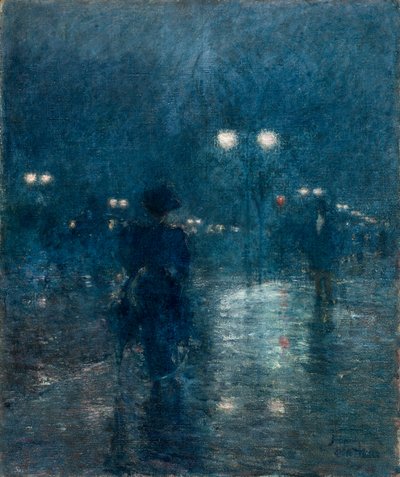 Nocturno en la Quinta Avenida, c. 1895 de Childe Hassam