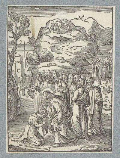 Cristo cura a un leproso de Christoffel van Sichem (II)