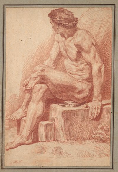 Desnudo masculino sentado de Claude Gillot
