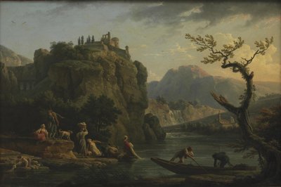 Paisaje montañoso con un río de Claude Joseph Vernet