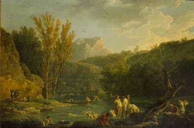 Escena de río con bañistas, 1768-1770 de Claude Joseph Vernet