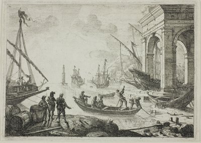 Escena de puerto con un faro de Claude Lorrain