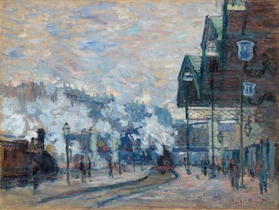 La Gare Saint-Lazare, vista exterior, 1877 de Claude Monet