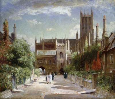 La calle de los vicarios, Catedral de Wells, 1924 de David Murray