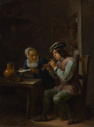 El flautista, 1635-40 de David Teniers II