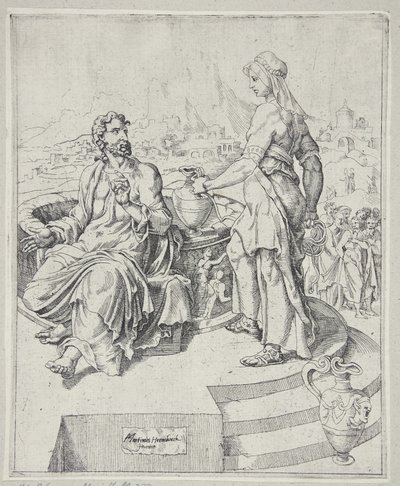 Cristo y la mujer samaritana de Dirck Volckertsz. Coornhert