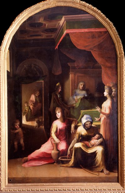 El nacimiento de la virgen (c.1540-1543) de Domenico Beccafumi